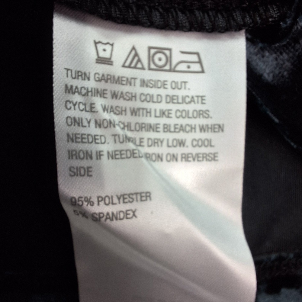 G Giiuliana Black Label Top Womens‎ Medium Blue Black Crushed Velvet Goth Witchy - Picture 6 of 8